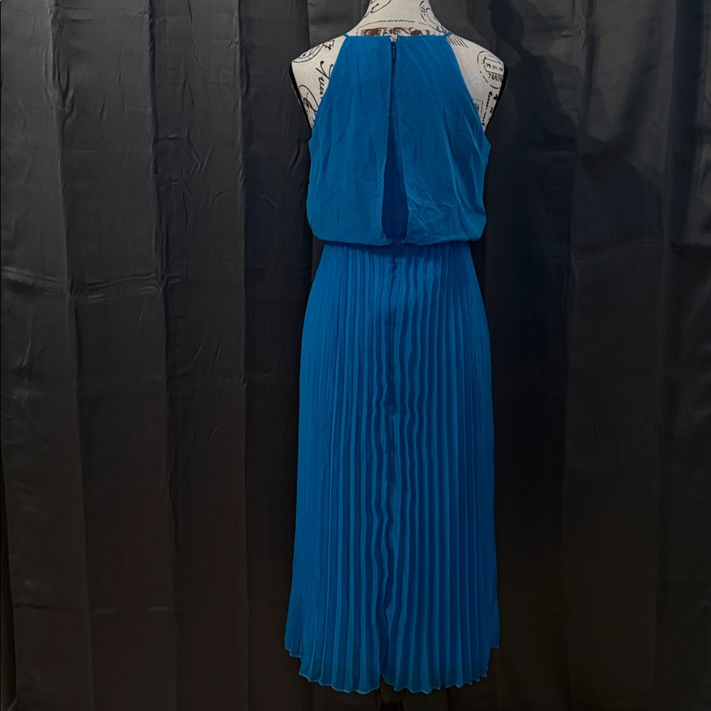 Sam Edelman Vibrant Blue Pleated Midi Dress - Picture 4 of 7